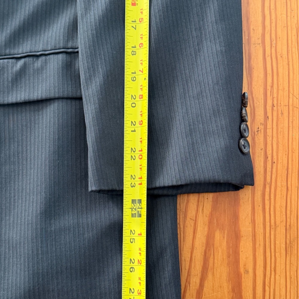 Ralph Ralph Lauren Mens 46R Wool Pinstripe Blazer Jacket Black Dillard's Gray - Picture 4 of 12